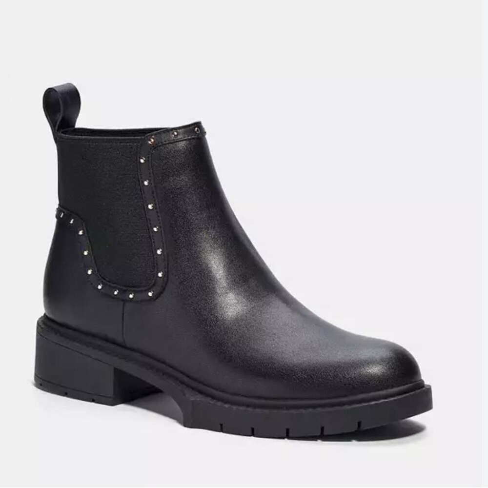 Authentic Coach Lory chunky chelsea boot in black genuine leather
